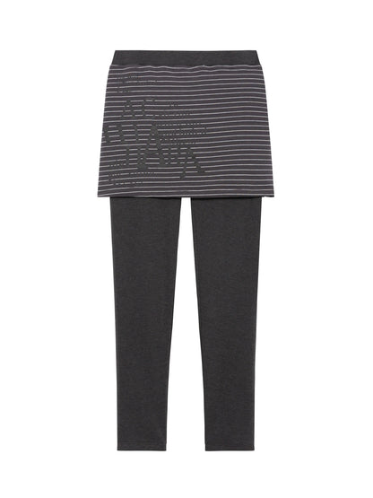 Souffle Knit Flared Pants With False Two Piece Design
