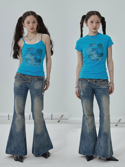 Achihara Sparkly Disco Summer Sleeveless T-Shirt &amp; Vest-2