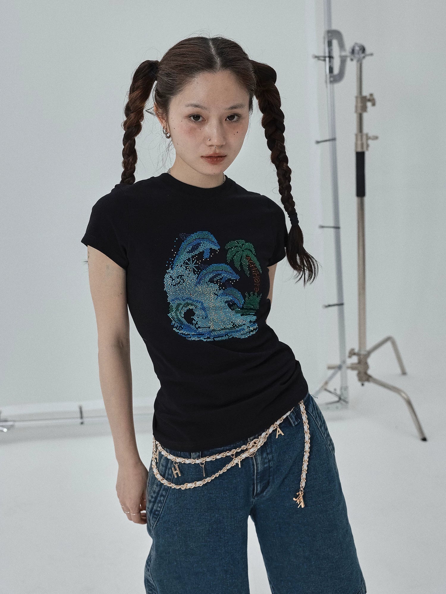 Achihara Sparkly Disco Summer Sleeveless T-Shirt &amp; Vest-4