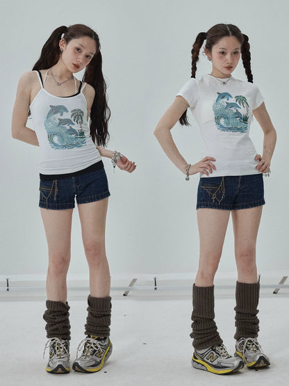 Achihara Sparkly Disco Summer Sleeveless T-Shirt &amp; Vest-5
