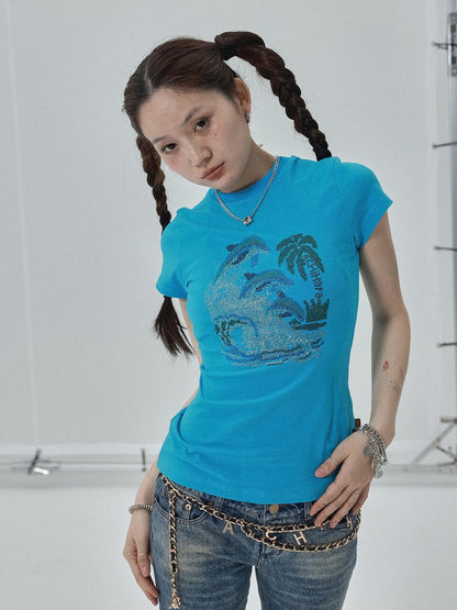 Achihara Sparkly Disco Summer Sleeveless T-Shirt &amp; Vest