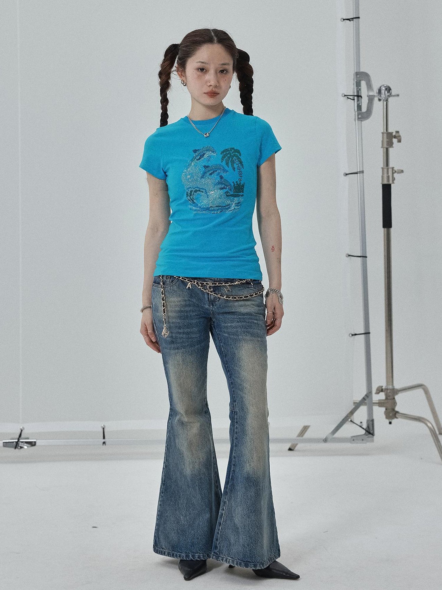 Achihara Sparkly Disco Summer Sleeveless T-Shirt &amp; Vest
