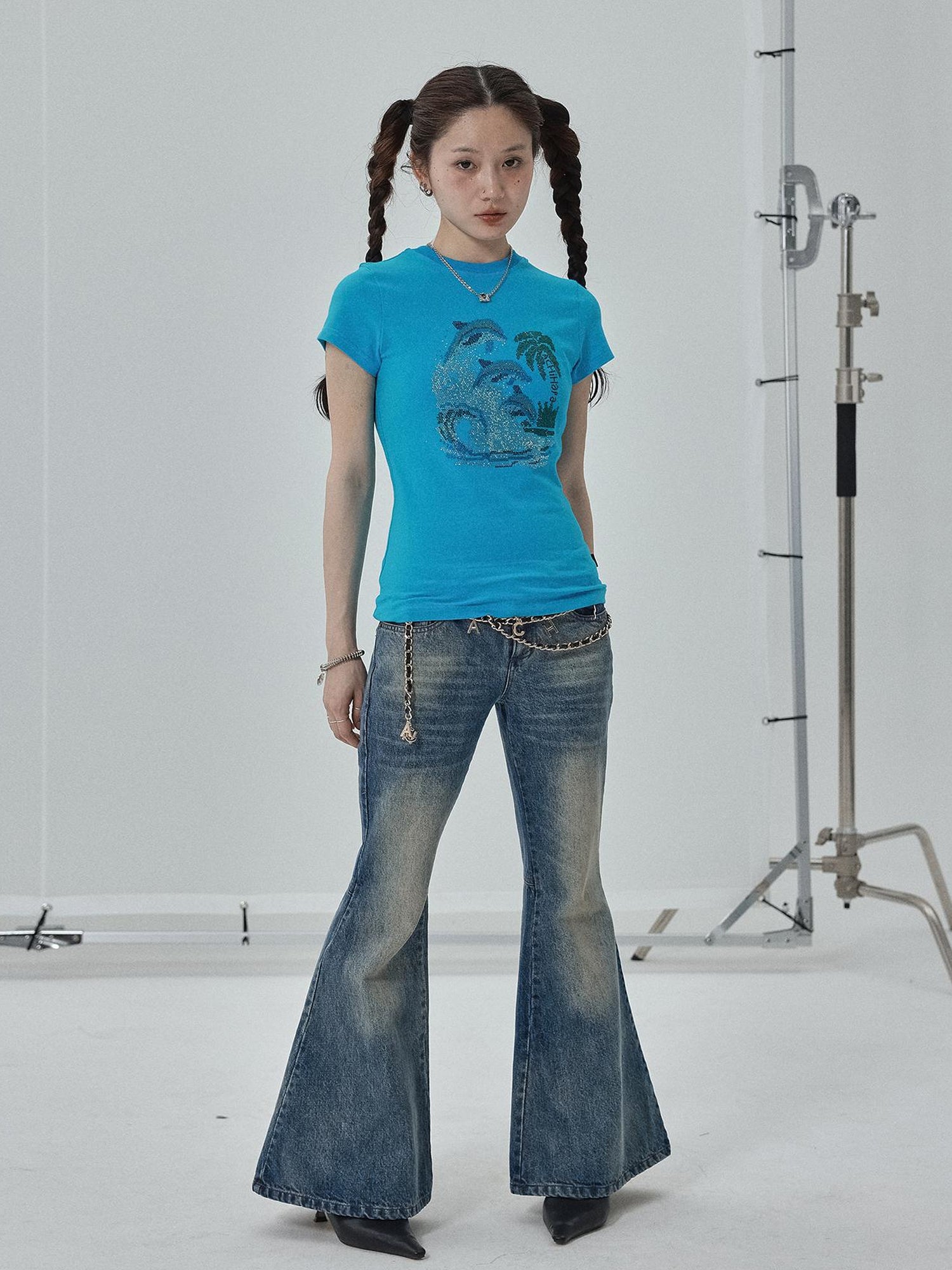 Achihara Sparkly Disco Summer Sleeveless T-Shirt &amp; Vest