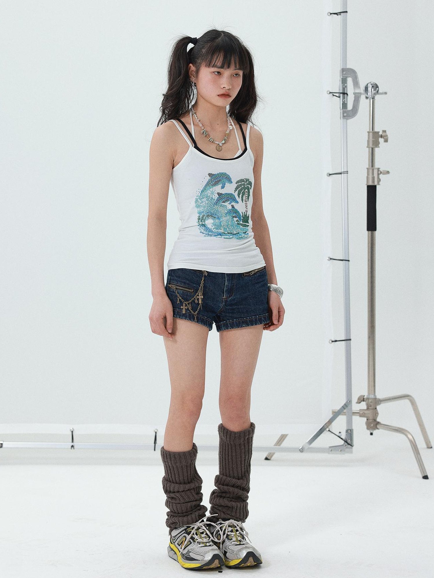 Achihara Sparkly Disco Summer Sleeveless T-Shirt &amp; Vest