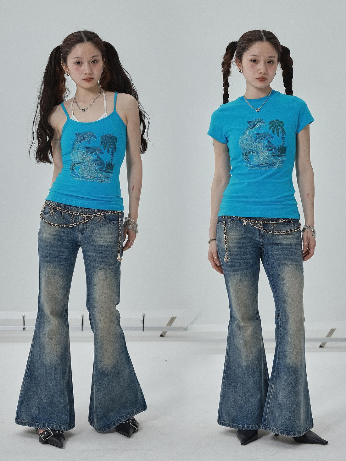 Achihara Sparkly Disco Summer Sleeveless T-Shirt &amp; Vest