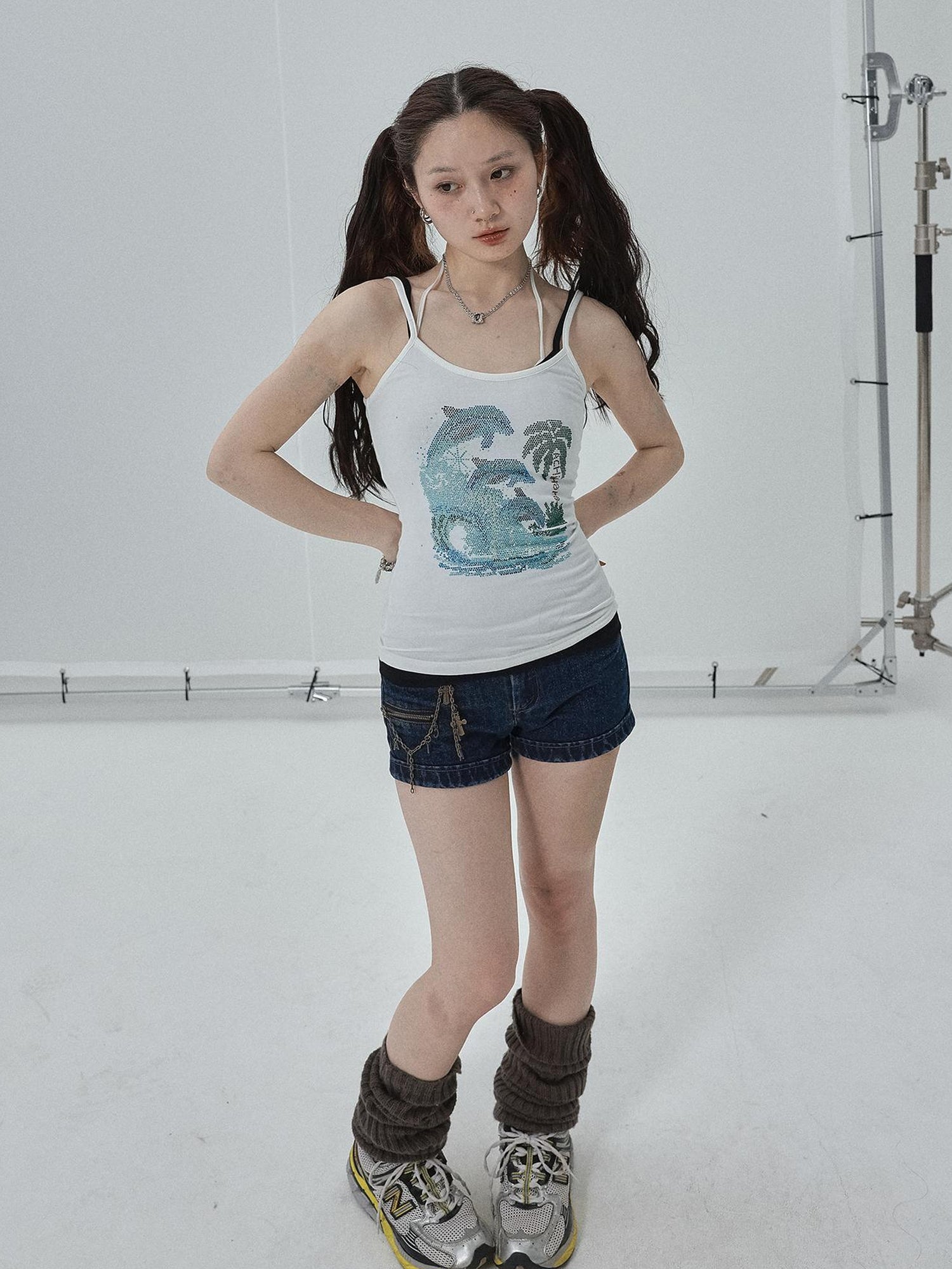 Achihara Sparkly Disco Summer Sleeveless T-Shirt &amp; Vest