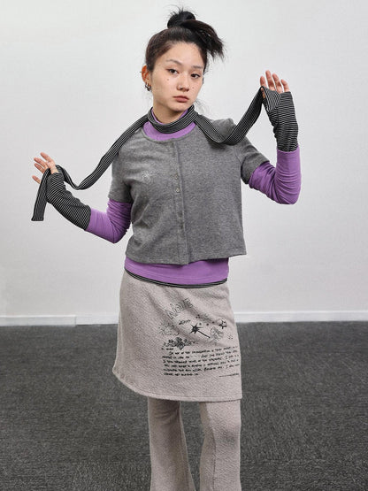 Achihara Spider Studded Short Sleeve Open Front Cardigan