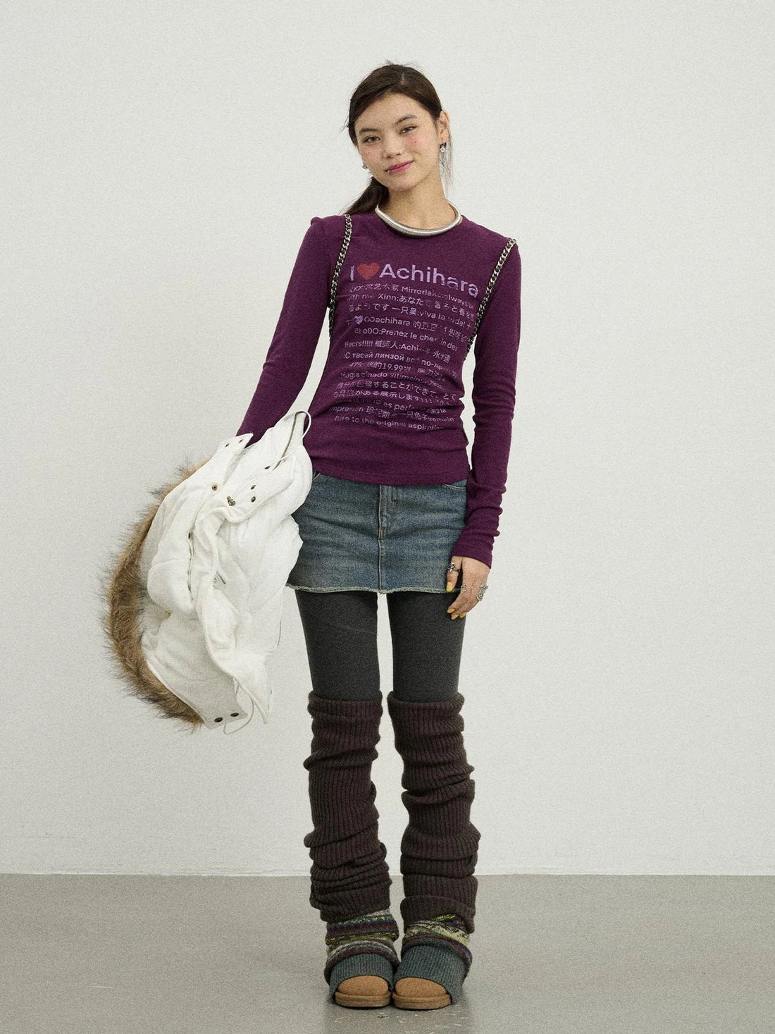 Spring Idiom Print Long Sleeve Tee