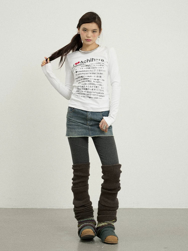 Achihara Spring Idiom Print Long Sleeve Tee-2