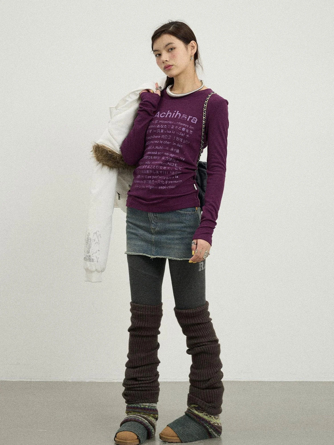 Spring Idiom Print Long Sleeve Tee