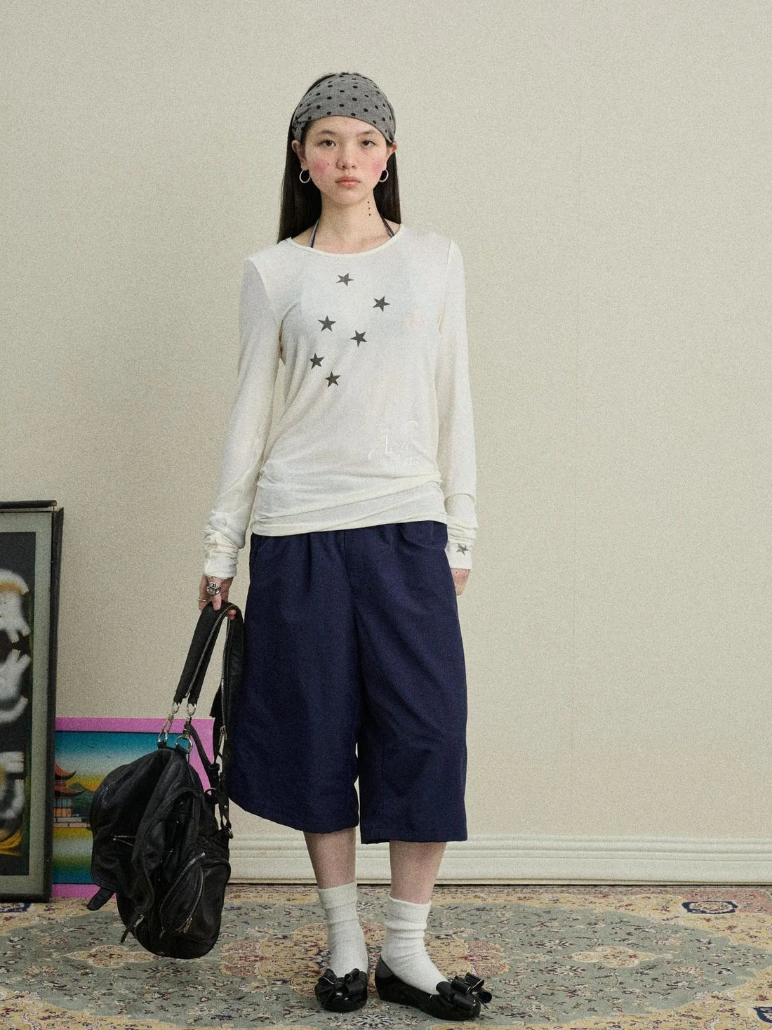 Starry Sunscreen Print Knit Tee
