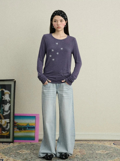 Starry Sunscreen Print Knit Tee