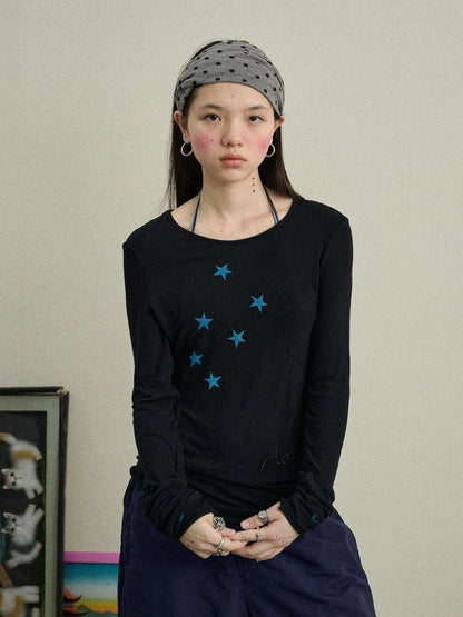Starry Sunscreen Print Knit Tee
