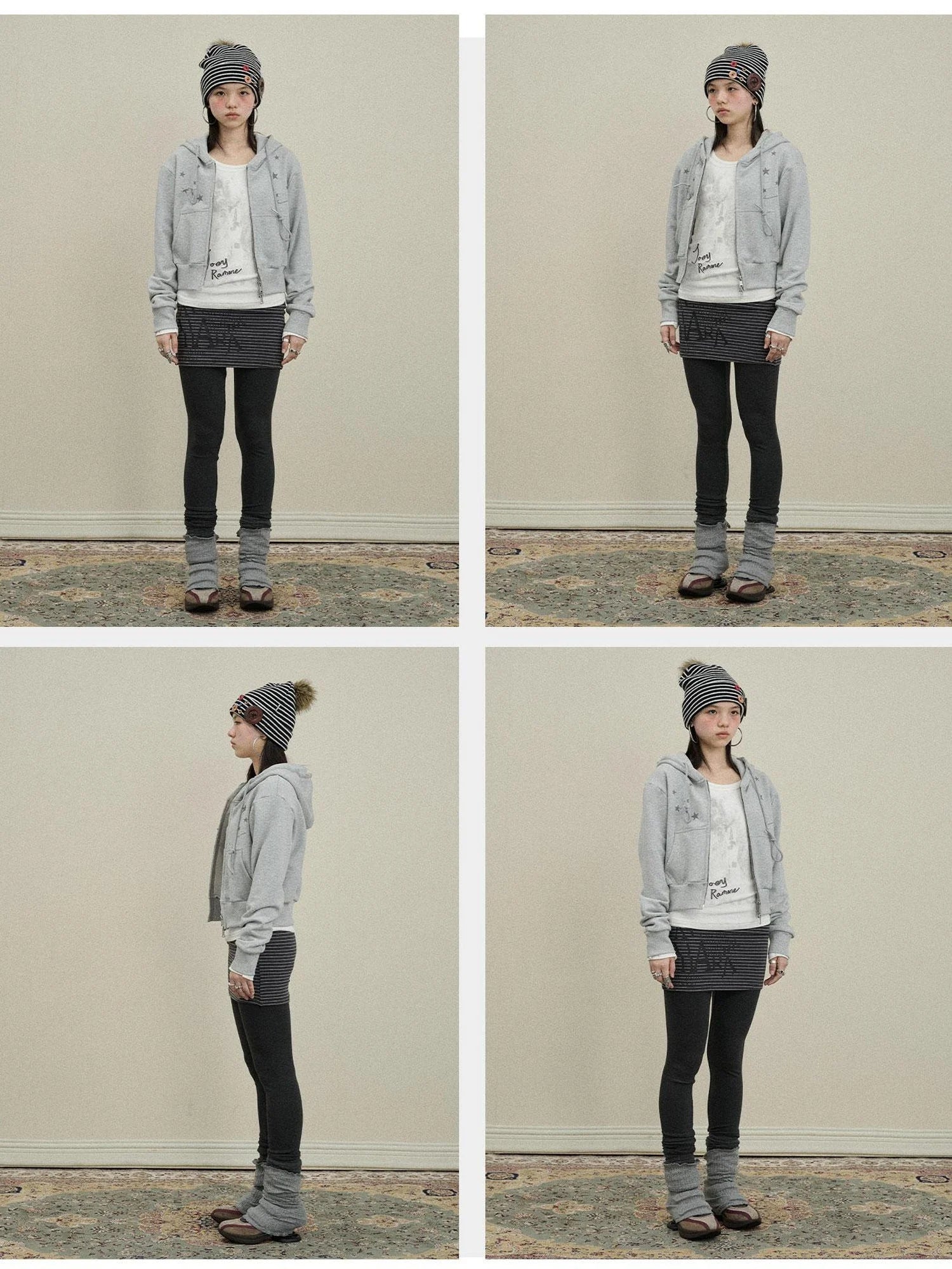 Stars Cropped Hoodie Women Short Top 2025 New Spring Autumn Jacket