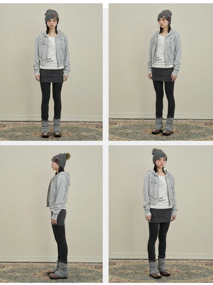 Stars Cropped Hoodie Women Short Top 2025 New Spring Autumn Jacket