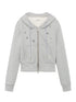 Stars Cropped Hoodie Women Short Top 2025 New Spring Autumn Jacket