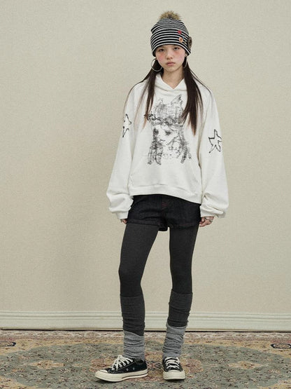Stars Me Hooded Jacket Women Spring Fall 2025 New Casual Outerwear
