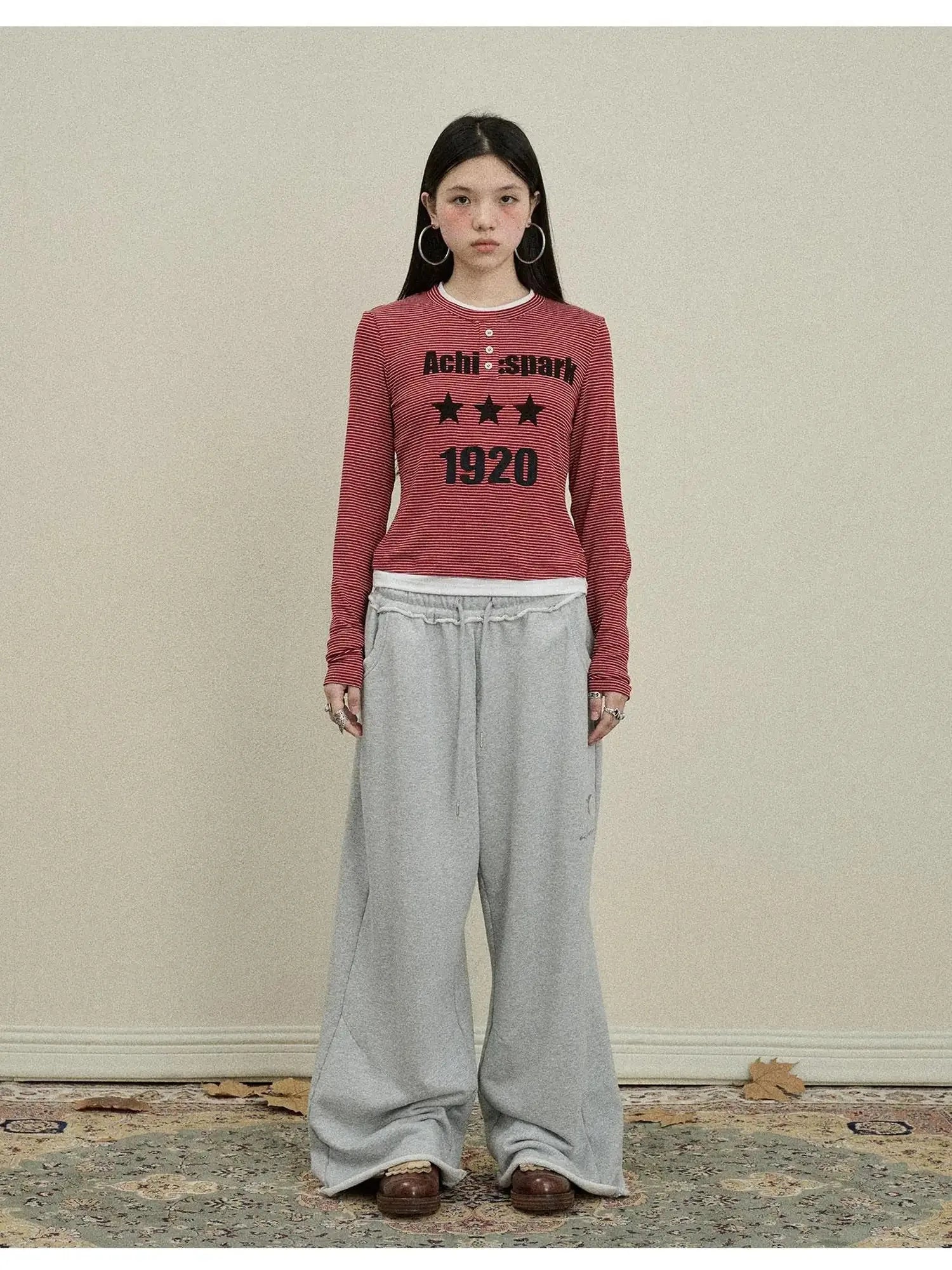 Stars Wide Leg Pants For Women Loose Fit Casual Trousers
