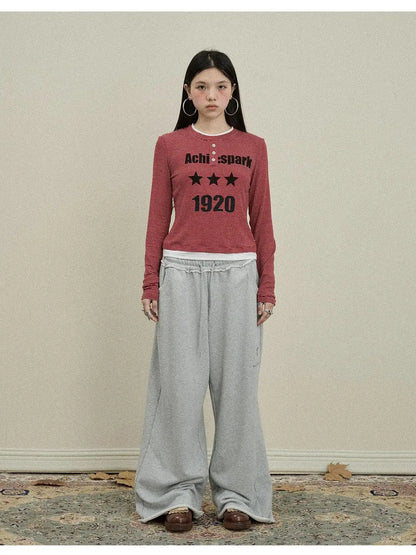 Stars Wide Leg Pants For Women Loose Fit Casual Trousers