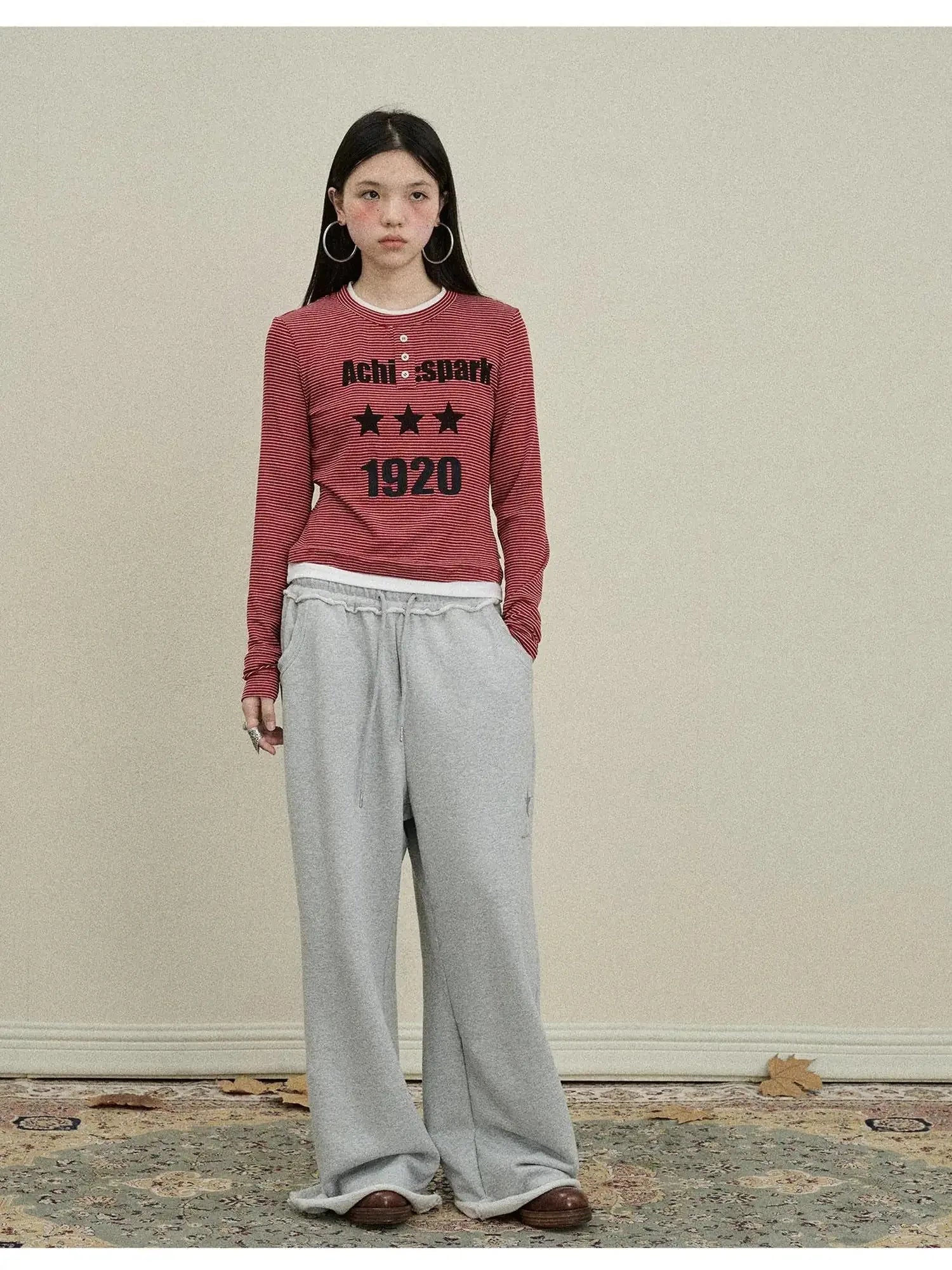 Stars Wide Leg Pants For Women Loose Fit Casual Trousers
