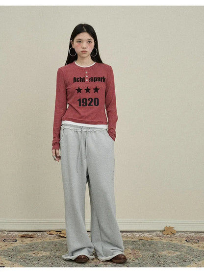 Stars Wide Leg Pants For Women Loose Fit Casual Trousers