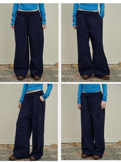 Stars Wide Leg Pants For Women Loose Fit Casual Trousers