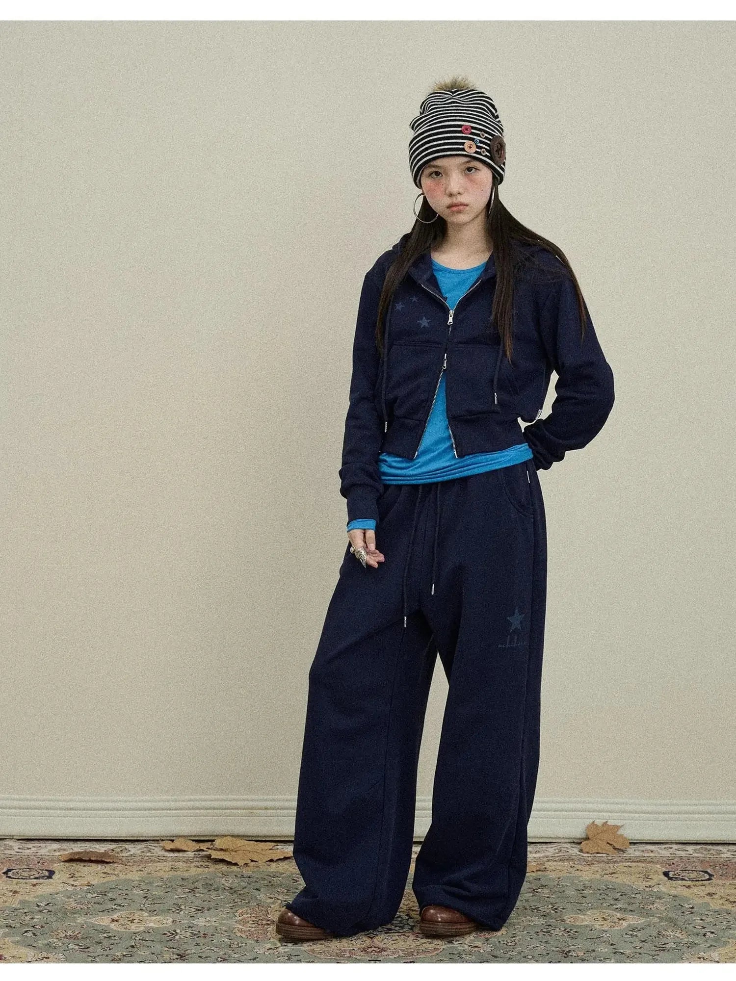 Stars Wide Leg Pants For Women Loose Fit Casual Trousers