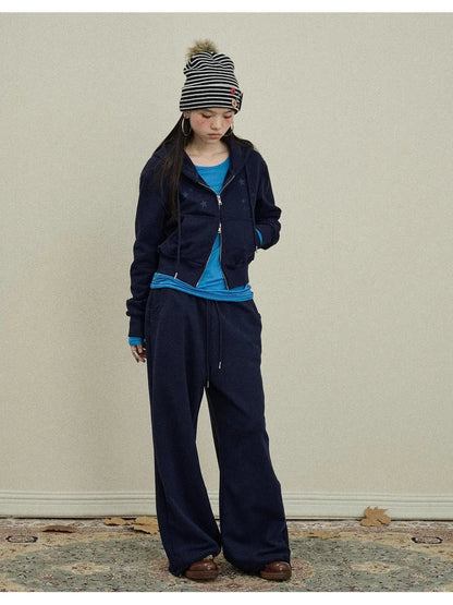Stars Wide Leg Pants For Women Loose Fit Casual Trousers