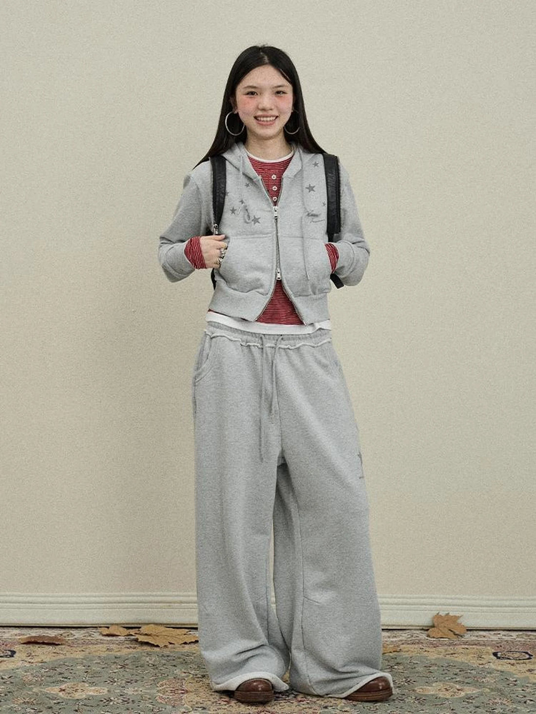 Stars Wide Leg Pants For Women Loose Fit Casual Trousers
