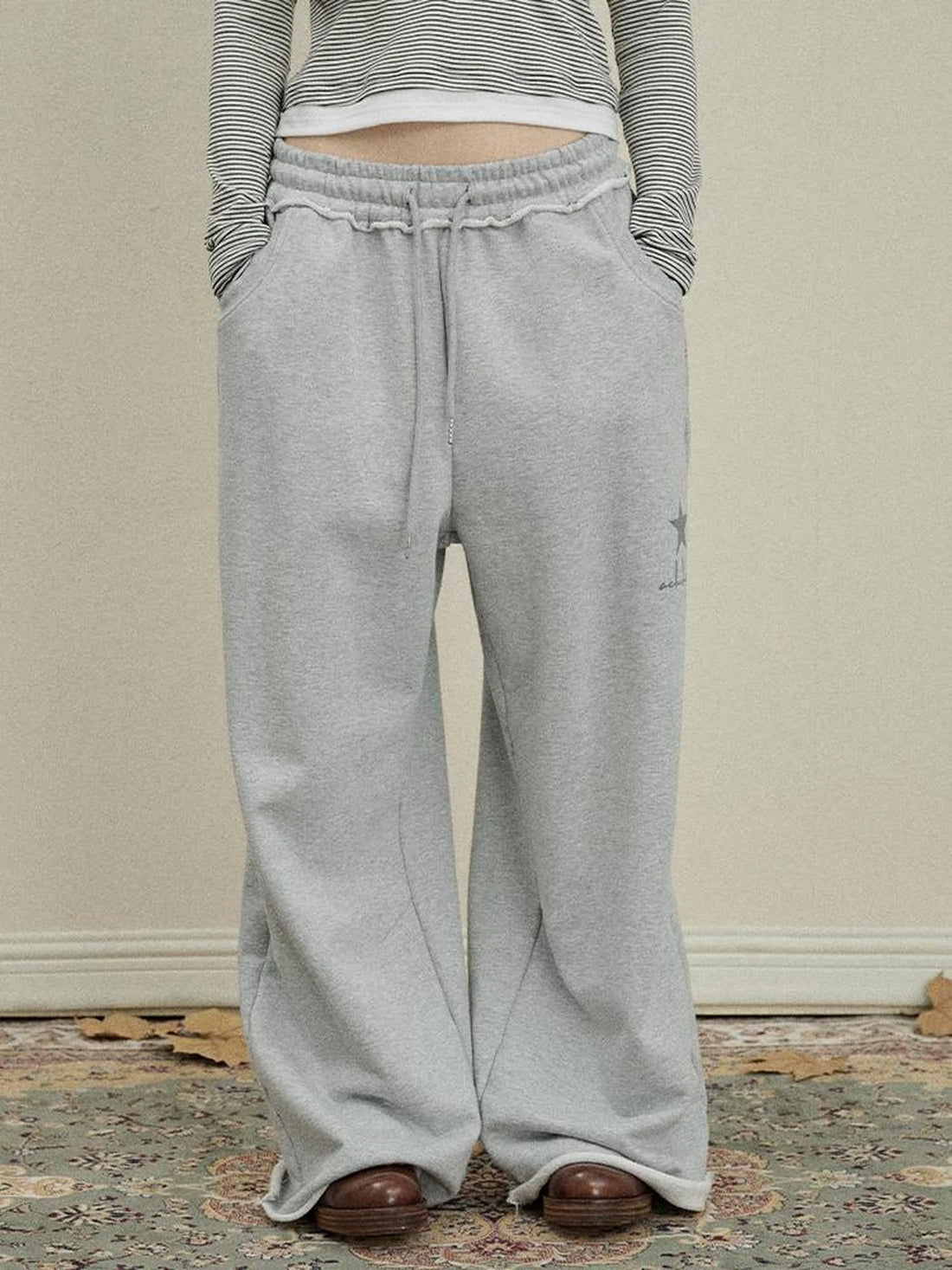 Stars Wide Leg Pants For Women Loose Fit Casual Trousers