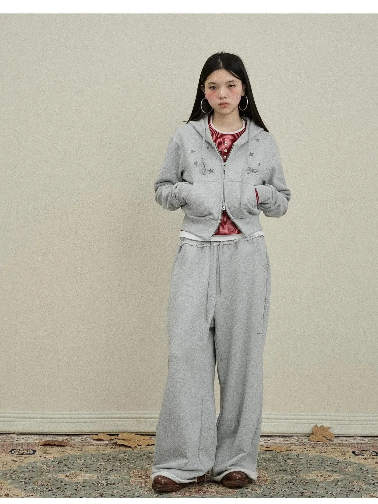 Stars Wide Leg Pants For Women Loose Fit Casual Trousers