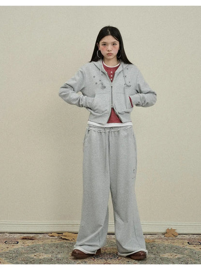 Stars Wide Leg Pants For Women Loose Fit Casual Trousers