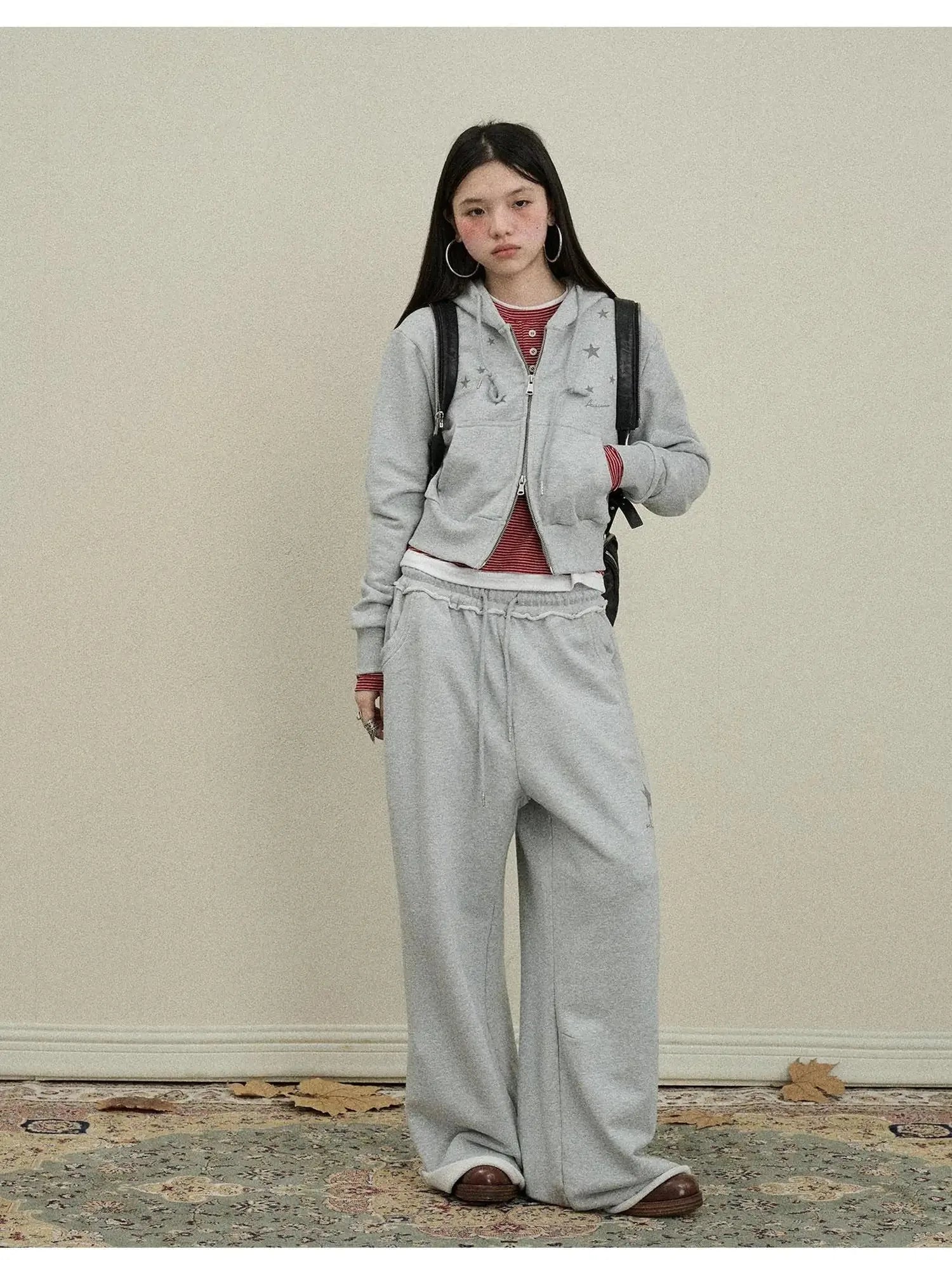 Stars Wide Leg Pants For Women Loose Fit Casual Trousers