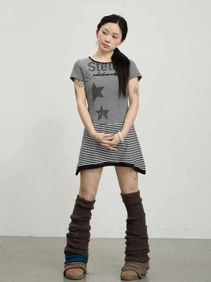 Stella Stolen Romance Short Sleeve Striped Dress