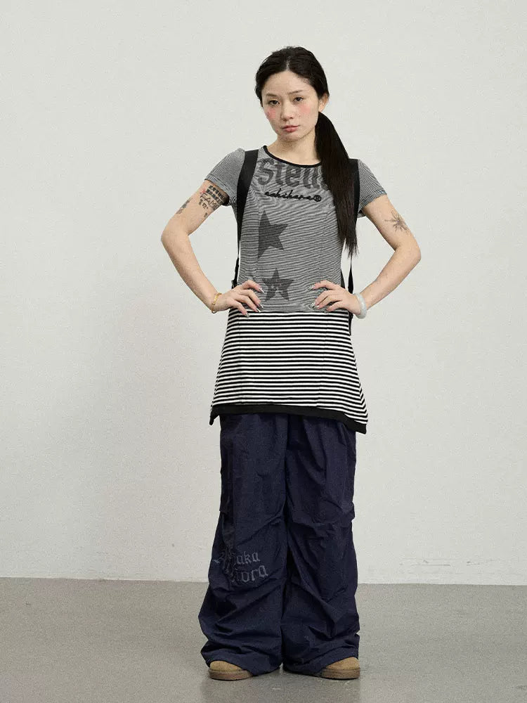Achihara Stella Stolen Romance Short Sleeve Striped Dress-2