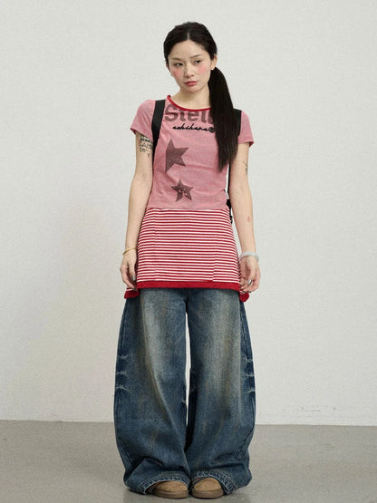 Stella Stolen Romance Short Sleeve Striped Dress