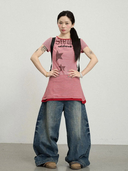 Stella Stolen Romance Short Sleeve Striped Dress