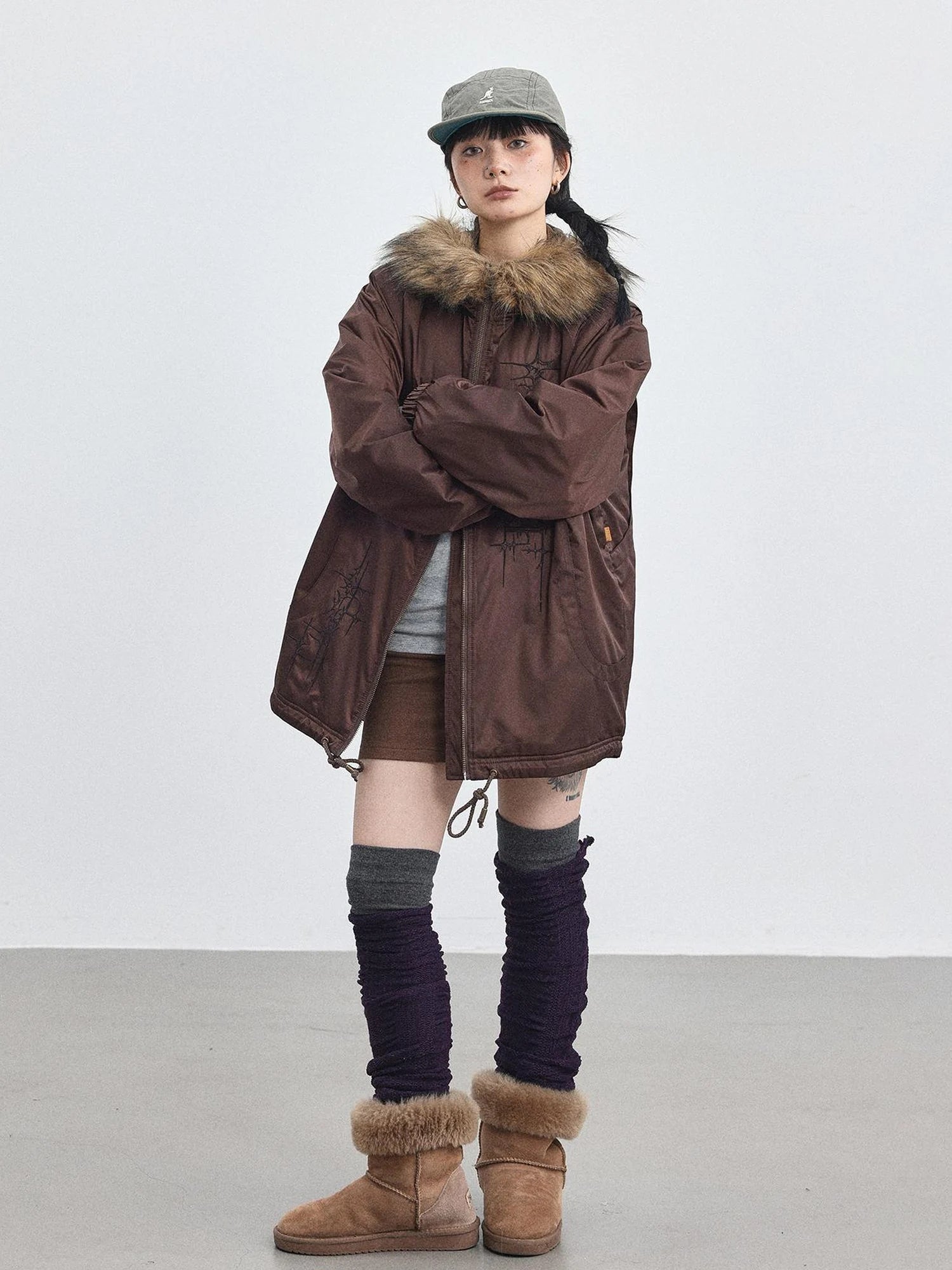 Stellar Quilted Nylon Parka With Fur Trim