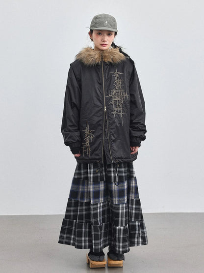 Stellar Quilted Nylon Parka With Fur Trim