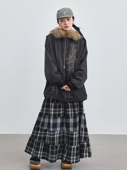 Stellar Quilted Nylon Parka With Fur Trim