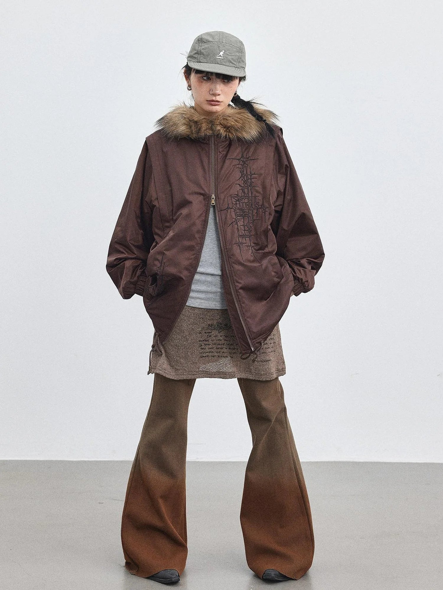 Stellar Quilted Nylon Parka With Fur Trim