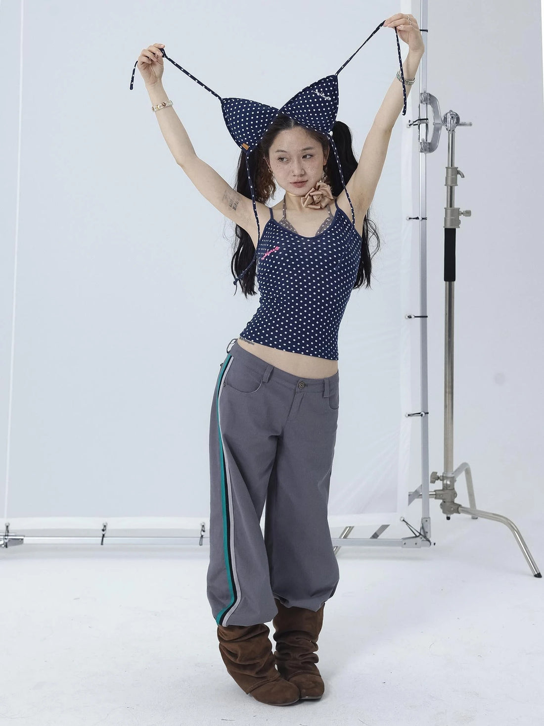 Strappy Dot Bustier Top For Summer