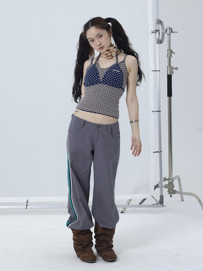 Achihara Strappy Dot Bustier Top For Summer