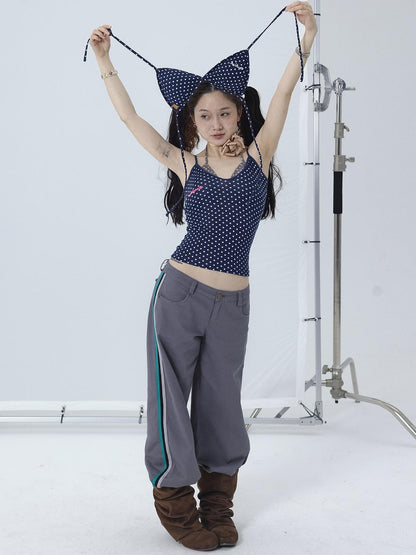 Achihara Strappy Dot Bustier Top For Summer