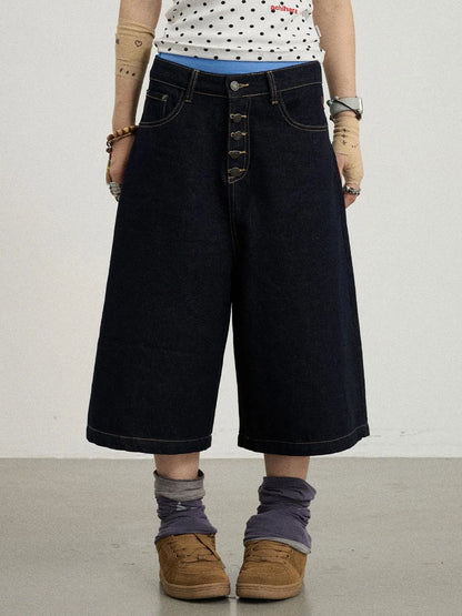 Street Inspired Cropped Wide Leg Jeans