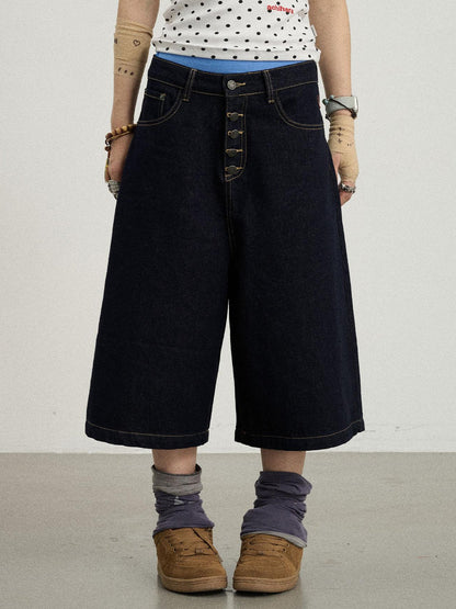 Achihara Street Inspired Cropped Wide Leg Jeans