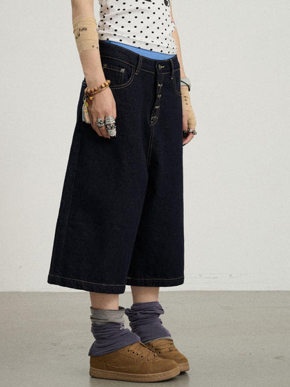 Achihara Street Inspired Cropped Wide Leg Jeans