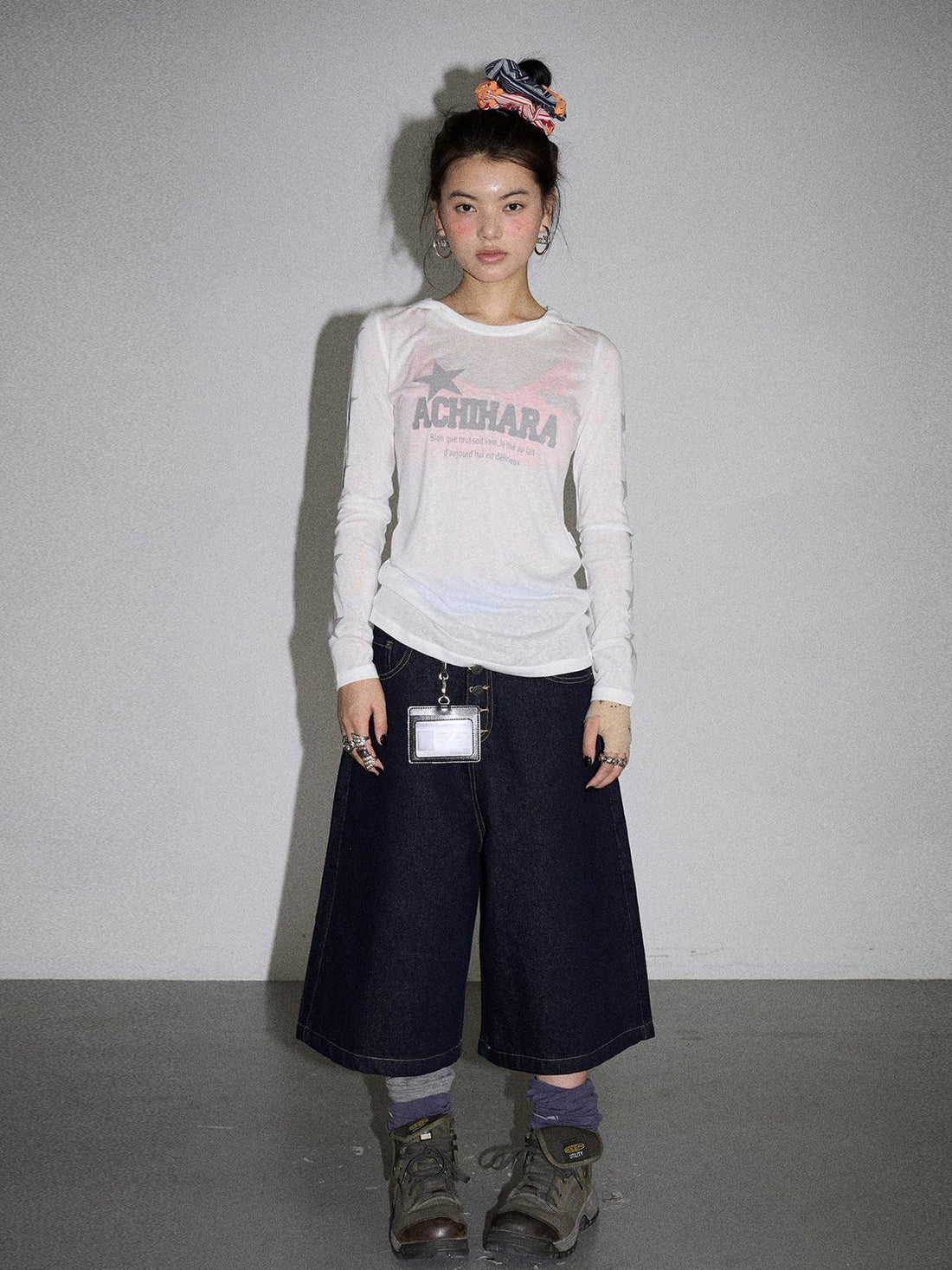 Achihara Street Inspired Cropped Wide Leg Jeans