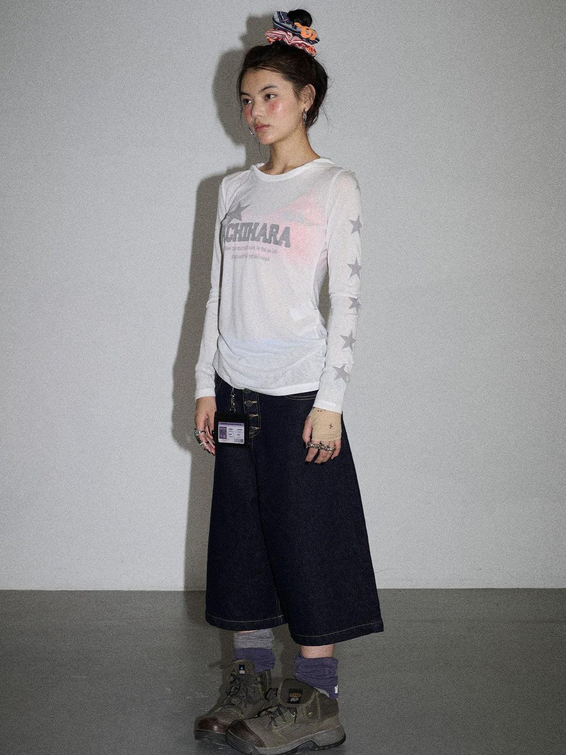 Achihara Street Inspired Cropped Wide Leg Jeans