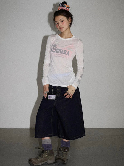 Street Inspired Cropped Wide Leg Jeans